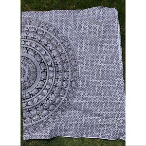 Black and White Floral Hippie Elephant